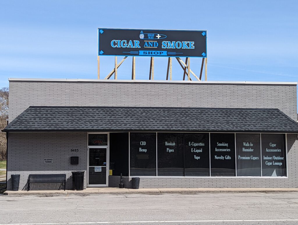 Store front with sign